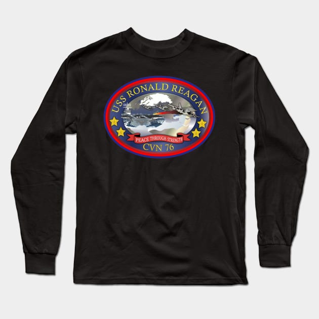 USS Ronald Reagan (CVN 76) Long Sleeve T-Shirt by twix123844